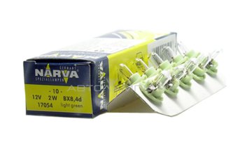 BAX 12V-2W (BX8,4d) light-green 17054